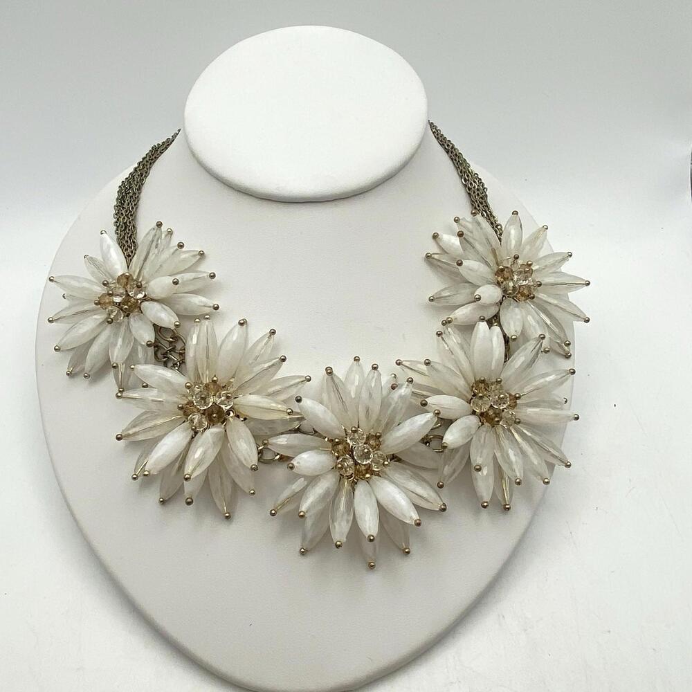 Necklace Statement Designer Aster Burst Talbots Flowers Daisy Multi-chain Vtg